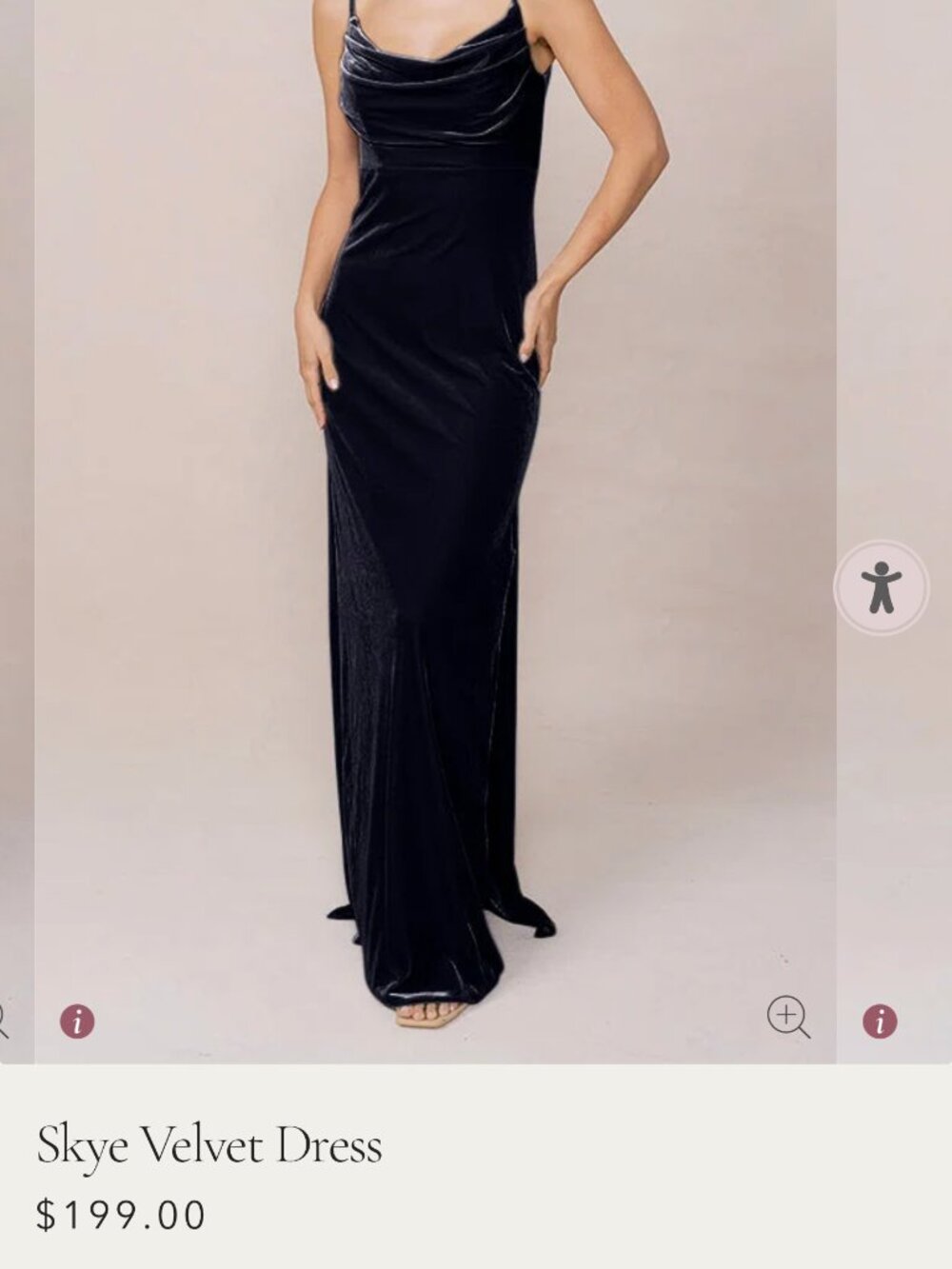 Revelry Skye Navy Velvet Cowl Neck Bridesmaid Maxi Dress Size 6 - Picture 2 of 5